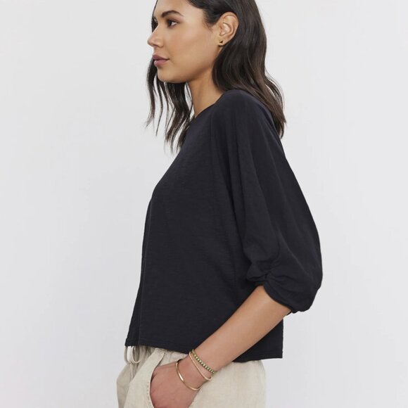 Velvet by Graham & Spencer AMARA Cotton Slub 3/4 Sleeve tee - Picture 3 of 8